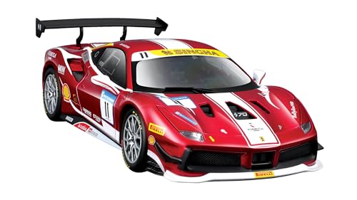 Bburago - 1:24 Bausatz zum Montieren Ferrari Racing – 488 Challenge 2017, Ferrari-Metallbausatz zur Montage im Maßstab 1:24 von Bburago