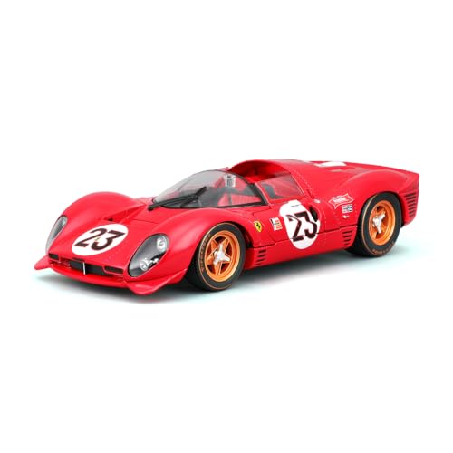 Bburago - 1:24 Ferrari Racing - 330 P4 Daytona - Rot - Neuheit 2024: Eine Hommage an die Rennikone, Daytona - Tauchen Sie mit Dieser originalgetreuen Nachbildung in die Geschichte EIN von Bburago