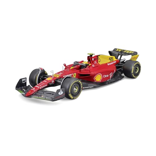 Bburago - 1:24 Ferrari - SF F1-75 Italian GP Monza 75. Geburtstag - mit Helm #Sainz - Die Neuheit 2024 feiert das Erbe des Rennens mit Dieser präzisen und eleganten Nachbildung von Bburago