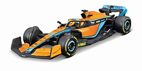 Bburago McLaren F1 Team MCL36 (2022): Modellauto im Maßstab 1:43, #3 Daniel Ricciardo, mit Fahrer, Hardcase, orange (18-38064R) von Bburago