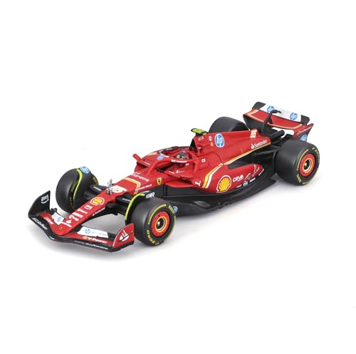 Bburago 1:43 Ferrari SF-24 mit Helm (2024) - Sammlerstück, Metall-Kunststoff, Offizielles Lizenzprodukt, Erwachsene, Unisex von Bburago