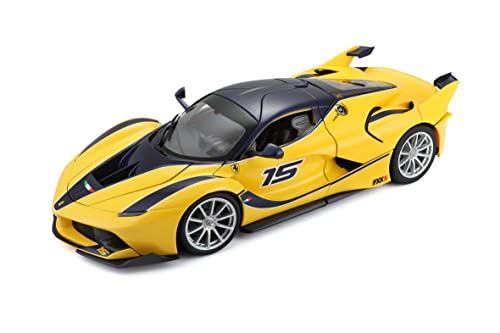 Bburago 15616010Y 1/18 Ferrari - FXX K - Yellow Model, Gelb/Dunkelblau von Bburago