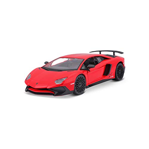 Bauer Spielwaren 18-21079 Lamborghini Aventador SV Coupe Jaguar Modellauto im Maßstab 1:24, rot von Bburago