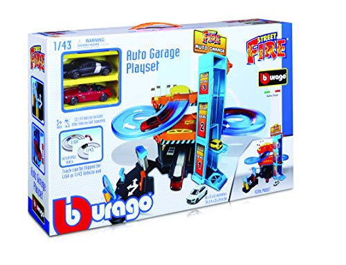 Bburago 15630361 - Playset Autogarage inklusive 2 Autos von Bburago