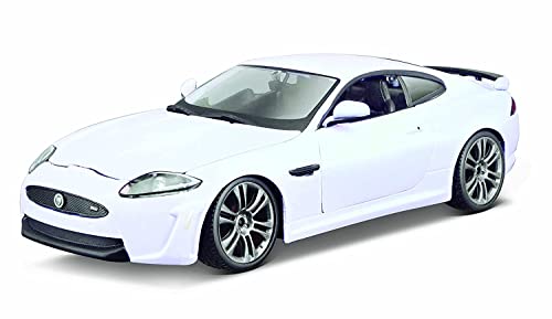 Bburago Jaguar XKR-S: Modellauto im Maßstab 1:24, Türen und Motorhaube zum Öffnen, lenkbar, 19 cm, weiß (18-21063W) von Bburago