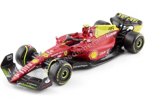 Bburago 18-36832 Ferrari F1-75, No.55, Scuderia Ferrari, Formel 1, GP Monza, C.Sainz Jr., 2022, 1:43, Fertigmodell von Bburago