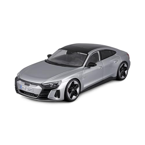 Bburago Audi RS e-tron GT (2022): Modellauto im Maßstab 1:18, Türen beweglich, Silber (18-11050S) von Bburago