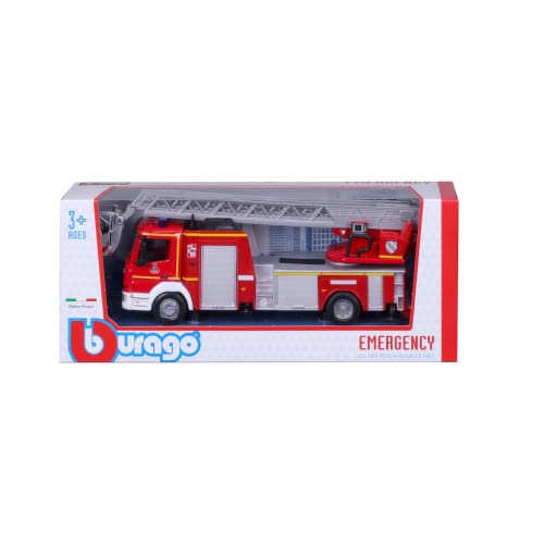 Bburago Die-Cast Mercedes ATEGO MAGIRUS DLK Feuerwehrauto mit funktionierendem Ausleger - Reploca Sammlermodell Spielzeug - Maßstab 1:50 von Bburago