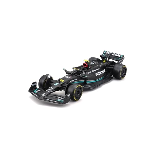 Bburago F1 Mercedes AMG W14 E(2023), Hamilton: Formel 1-Modellauto im Maßstab 1:43, Lewis Hamilton, ab 3 Jahren (18-38080H), Schwarz von Bburago