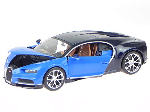 Bburago Bugatti Chiron blau-schwarz Modellauto 11040 1:18 von Bburago