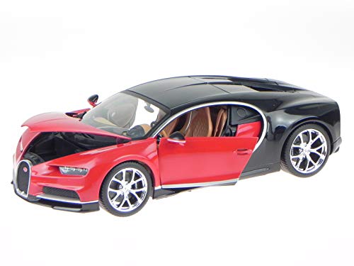 Bburago Bugatti Chiron rot-schwarz Modellauto 11040 1:18 von Bburago