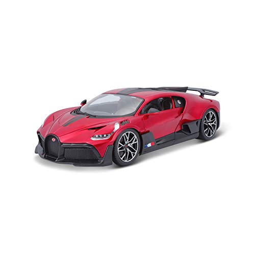 Bburago Bugatti Divo: Modellauto im Maßstab 1:18, Türen und Motorhaube zum Öffnen, 25 cm, rot (18-11045R) von Bburago