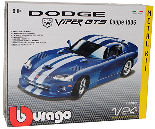 Bburago Dodge Viper GTS Coupe Blau 1992-2002 1.Generation Bausatz Kit 1/24 Modell Auto mit individiuellem Wunschkennzeichen von Bburago