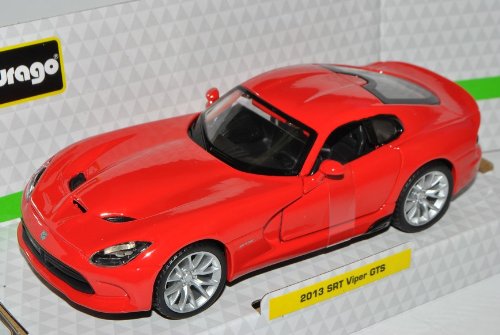 Bburago Dodge Viper SRT GTS Rot Coupe Ab 2013 3. Generation 1/32 Modell Auto mit individiuellem Wunschkennzeichen von Bburago