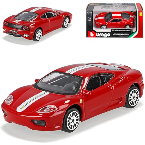 Bburago Ferrari 360 Modena Coupe Rot Challenge Stradale 1999-2005 1/43 Modell Auto mit individiuellem Wunschkennzeichen von Bburago