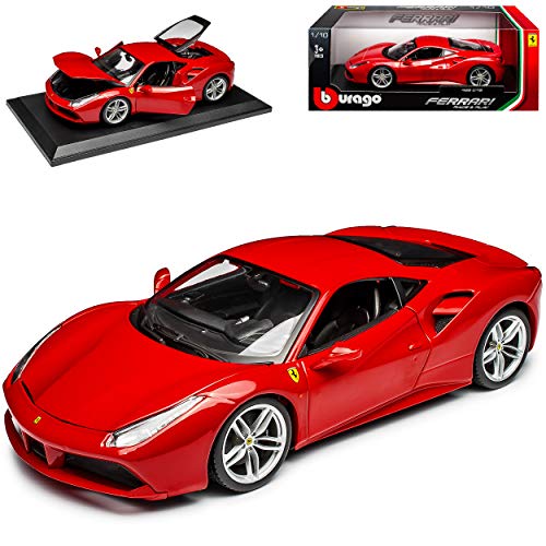 Bburago Ferrari 488 GTB Coupe Rot Ab 2015 1/18 Modell Auto mit individiuellem Wunschkennzeichen von Bburago