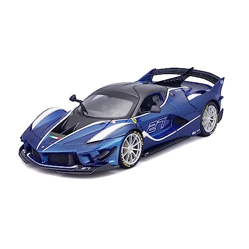 Bburago Ferrari FXX-K EVO: Modellauto im Maßstab 1:18, Ferrari Race & Play Serie, Türen, Kofferraum und Motorhaube beweglich, blau (18-16012B) von Bburago