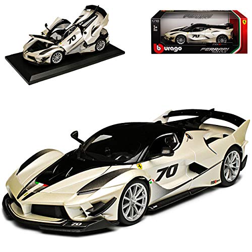 Bburago Ferrari FXX-K Evo Coupe Weiss Grau Nr 70 mit Sockel 18-16010 1/18 Modell Auto mit individiuellem Wunschkennzeichen von Bburago