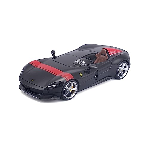 Bburago Ferrari Monza SP1: Modellauto im Maßstab 1:24, Ferrari Race & Play Serie, Tür beweglich, schwarz-rot (18-26027BK) von Bburago