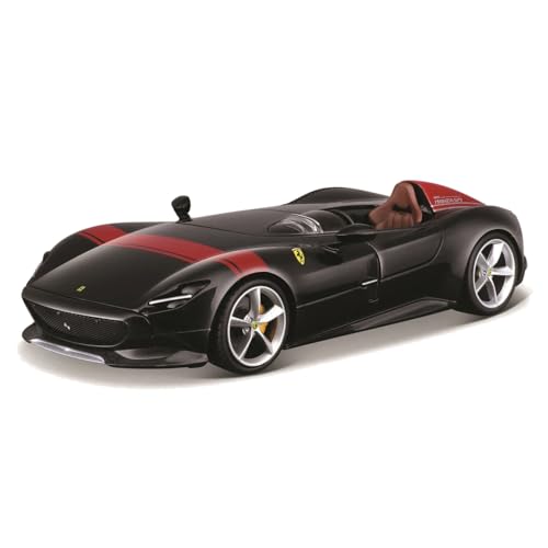 Bburago Ferrari Monza SP1: Modellauto im Maßstab 1:24, Ferrari Race & Play Serie, Tür beweglich, schwarz-rot (18-26027BK) von Bburago