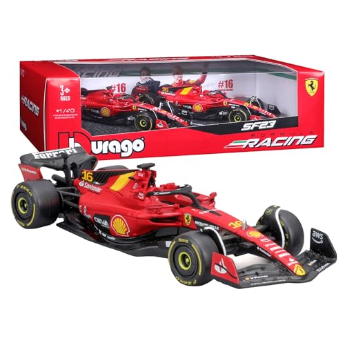 Bburago - Geschenkpaket Ferrari SF-23-2 Modellautos 1:43, Diecast mit Leclerc Standard & Monza-Lackierung, offizielle Ferrari-Lizenz, ab 3 Jahren empfohlen Bburago - Geschenkpaket Ferrari SF-23-2 Modellautos 1:43, Diecast mit Leclerc Standard & Monza-Lackierung, offizielle Ferrari-Lizenz, ab 3 Jahren empfohlen von Bburago