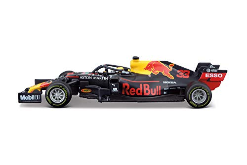 Bburago Formel 1 Red Bull RB15 (2019): Modellauto im Maßstab 1:43, mit Fahrer #33 Verstappen, Hardcase, 12,5 cm, schwarz (18-38050) von Bburago