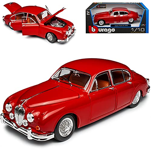 Bburago Jaguar Mark MKII 1959 Rot 1/18 Modell Auto von Bburago