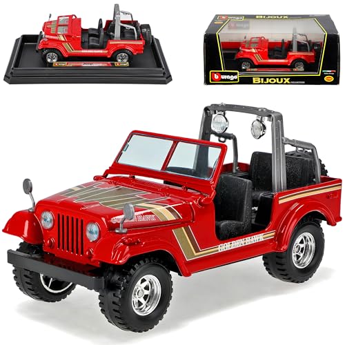 Bburago Jeep Wrangler Armee Rot 1/24 Burago Modellauto Modell Auto von Bburago