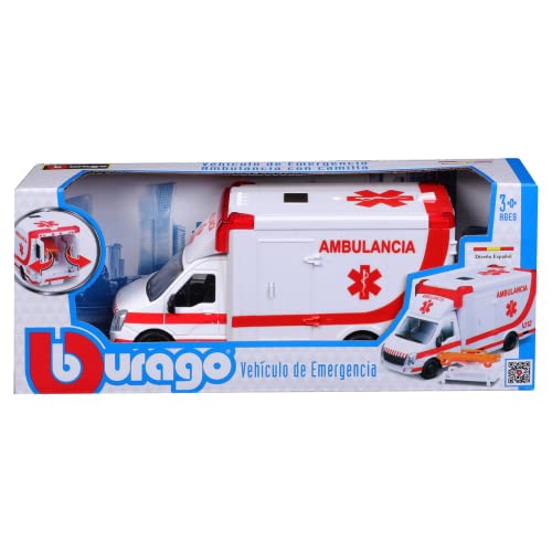 Bburago MUNICIPLE Vehicles Ambulance with Stretcher, Assorted Colours von Bburago