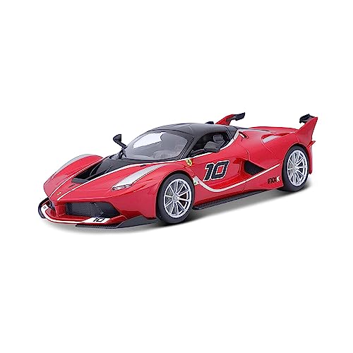 Bburago Ferrari FXX-K: Modellauto im Maßstab 1:24, Ferrari Racing Serie, Kofferraum zum Öffnen, lenkbar, 19 cm, rot #10 (18-26301R) von Bburago