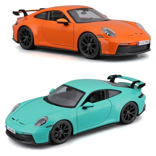 Bburago 18-21104 Porsche 911 GT3 (2021): Modellauto im Maßstab 1:24, Türen beweglich, grün oder orange von Bburago