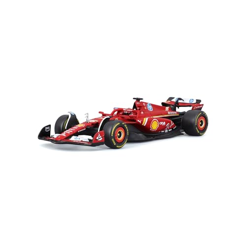 Burago Ferrari SF-24 Charles Leclerc #16 2024 Realistisches Auto im Maßstab 1:43, geführt von Charles Leclerc, offizielles Ferrari-Lizenzprodukt von Bburago