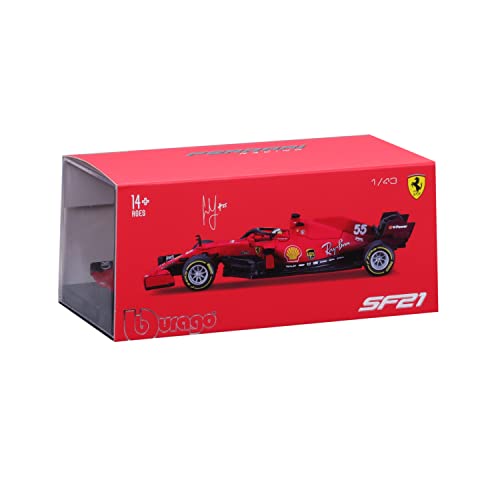 Burago- May Cheong GROUP-BBURAGO-1/43 Formel 1 mit Helm #Sainz-Fahrzeug für Kinder ab 3 Jahre 36828S, 36828S, 1/43 Ferrari-SF 1000-#SANZ 2021 von Bburago