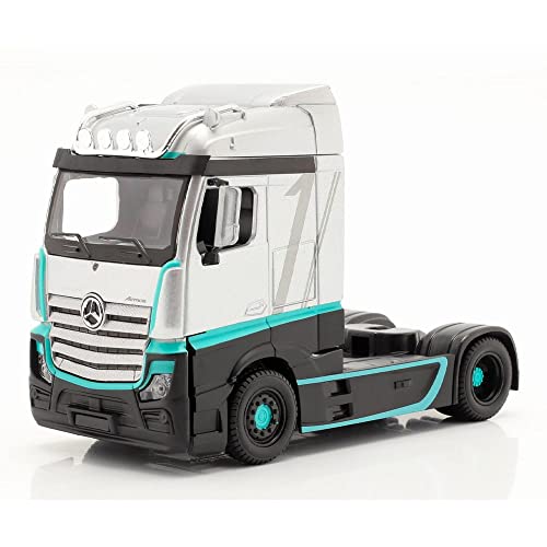 Burago - May Cheong Grouup-BBURAGO-1/43 Street Feuerkabine für LKW Mercedes Benz Actros-Grau und Grün, für Kinder ab 3 Jahren, 32202, 32202, Mehrfarbig von Bburago