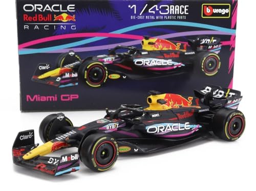 F1 Red Bull RB19 Formula 1 2023 Miami GP - Max Verstappen 1 Modell Auto DieCast - Maßstab 1/43 12 cm - BBurago 38082 von Bburago