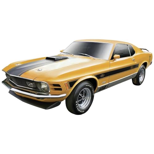 Maisto Ford Mustang Mach 1 (1970): Modellauto im Maßstab 1:18, Türen, Kofferraum und Motorhaube beweglich, orange (531453O) von Maisto