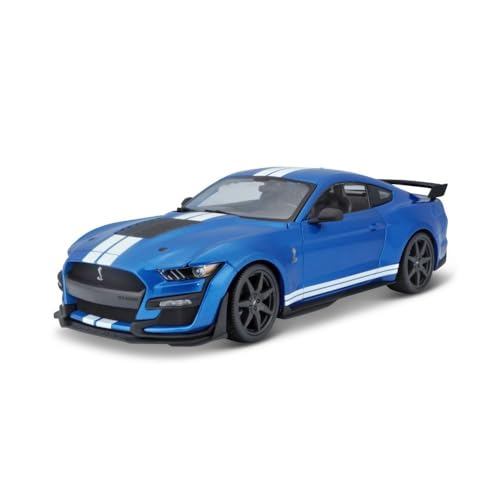 Maisto Mustang Shelby GT500 '20: Modellauto im Maßstab 1:18, Türen, Kofferraum und Motorhaube zum Öffnen, lenkbar, 34 cm, blau (531388) von Bauer Spielwaren