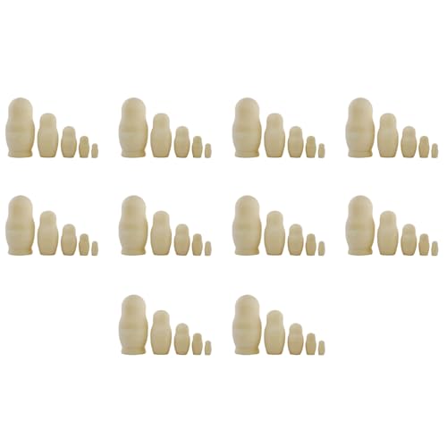 Bcowtte 10 x russische Nistpuppen unlackiert Nistpuppen in Weiß DIY Kit mit unvollendeten Nistpuppen für Kinder von Bcowtte