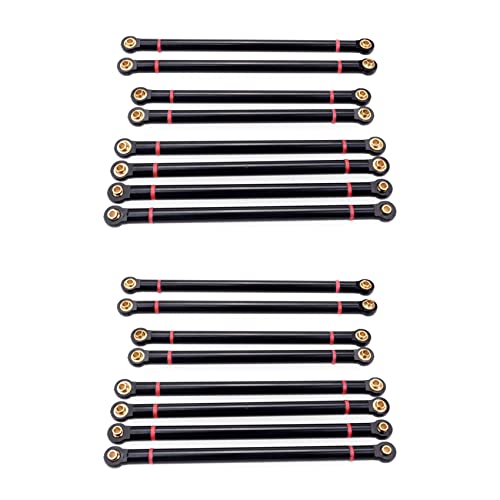 Bcowtte 16 Stück / Set Metall Link Rod 313 mm Radstand Kostüm für Axial SCX10 1/10 RC Autoteile von Bcowtte