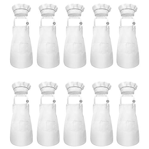 Bcowtte 20 Teiliges Kinder Schürzen und Mützen Set Verstellbare Kinder Küchen Schürze zum Kochen und Malen Bcowtte 20 Teiliges Kinder Schürzen und Mützen Set Verstellbare Kinder Küchen Schürze zum Kochen und Malen von Bcowtte