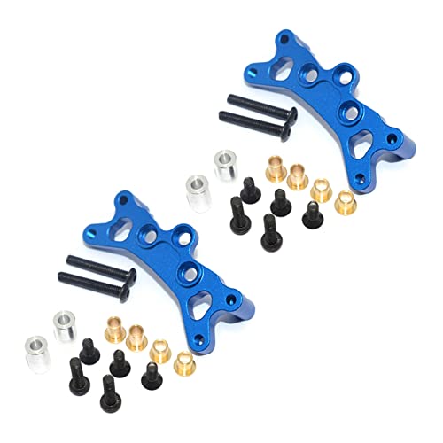 Bcowtte 2X Aluminiumlegierung Vorne Stoßdämpfer Platte für TT02B TT-02B Zubehör für Autoteile 1/10 RC, Blau von Bcowtte