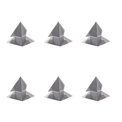 Bcowtte 6 x Prismen-Pyramide aus optischem Glas, 40 mm hoch, rechteckig, Polyeder, geeignet für den Unterricht von Experimenten von Bcowtte