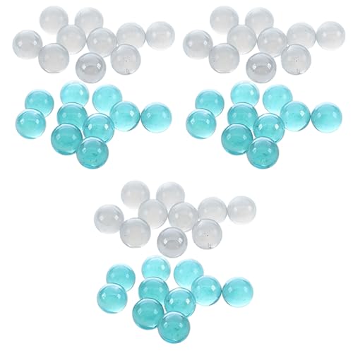 Bcowtte 60 Stück Murmeln 16mm Glasmurmeln Knicker Glas Kugeln Dekoration Farbnuggets Spielzeug Blau und Transparent von Bcowtte