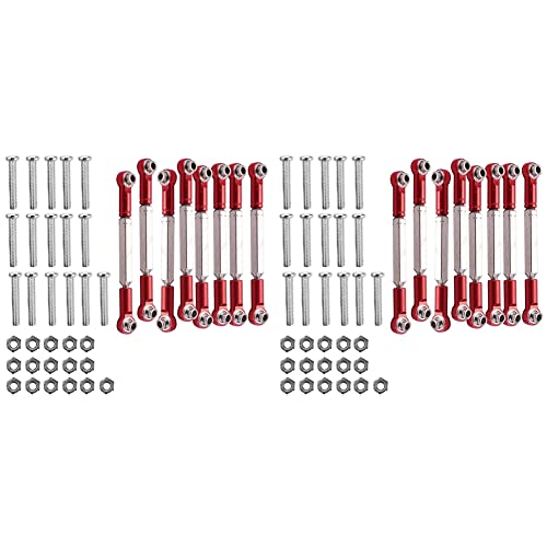 Bcowtte 80X Metall Spur Stange für 1:16 Truck Crawler Update Teile Rot von Bcowtte