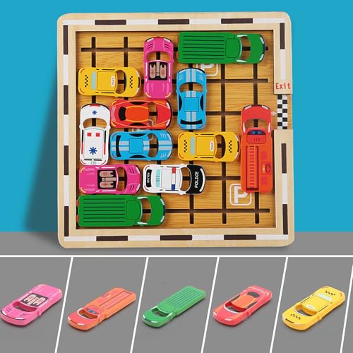 Bcuuozeeing Rush Hour Spiel, Auto Spielzeug Stauspiel Logikspiel mit 120 Levels, Denken Logikspiele ab 3 4 5 6 Jahre, IQ Spiele Brettspiele Kinderspielzeug Familienspiel Reisespiel für Jungen Mädchen von Bcuuozeeing