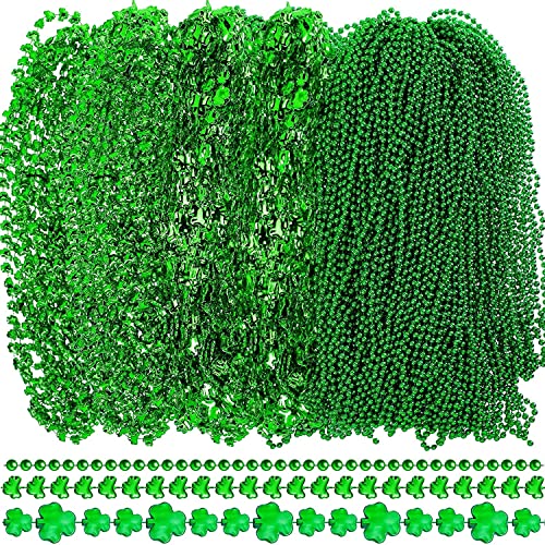 Bdecoll 36pcs Mult St Patrick Day Kostüm Zubehör Bluk,Irish Clover Green Halskette für Kostümzubehör,Mardi Gras Party St.Patrick Day Dekorationen von Bdecoll