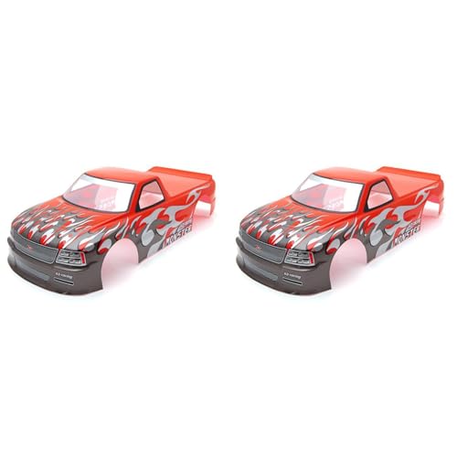 Bdfhjln 2 x für 1/10 RC Auto T-10 PVC lackierte Karosserie 1/10 RC Auto Pick Up Truck Breite 205 mm Radstand 255 mm, Rot Bdfhjln 2 x für 1/10 RC Auto T-10 PVC lackierte Karosserie 1/10 RC Auto Pick Up Truck Breite 205 mm Radstand 255 mm, Rot von Bdfhjln
