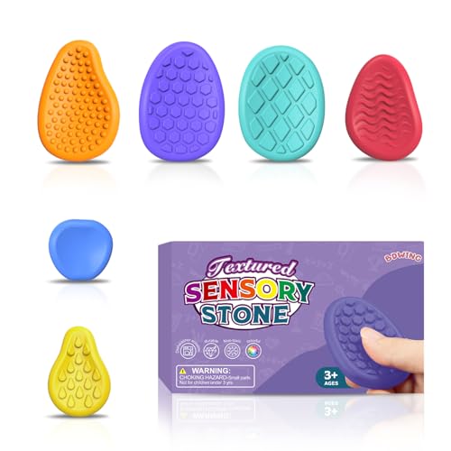 BDwing Silikon Fidget Toys Sensory Stones, 6 Stück Anti Stress Finger Spielzeug Stressabbau Reliever Geschenk für Kinder und Erwachsene, ADHS & Autismus Sensory Toys BDwing Silikon Fidget Toys Sensory Stones, 6 Stück Anti Stress Finger Spielzeug Stressabbau Reliever Geschenk für Kinder und Erwachsene, ADHS & Autismus Sensory Toys von Bdwing