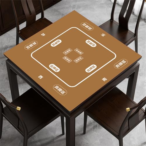 BeLongsYou Mahjong Matte, rutschfeste Guandan Tischmatte Geräuschreduzierende Weiche Verschleißfeste Tischspielmatte Für Poker, Karten, Brett Und Mahjong,Gelb,120x120cm von BeLongsYou