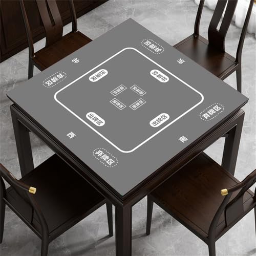 BeLongsYou Mahjong Matte, rutschfeste Guandan Tischmatte Geräuschreduzierende Weiche Verschleißfeste Tischspielmatte Für Poker, Karten, Brett Und Mahjong,Grau,120x120cm von BeLongsYou